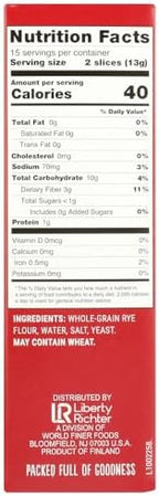 Thin Rye Crispbread, Original, 7 oz (Pack of 2)