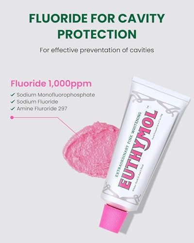 EUTHYMOL Whitening Toothpaste (3.7fl oz) - Stain Removal in 2 Weeks, Long-Lasting Freshness for Sensitive Gum & Teeth. Bad Breath, Cavity Prevention. Recyclable Aluminum Tube