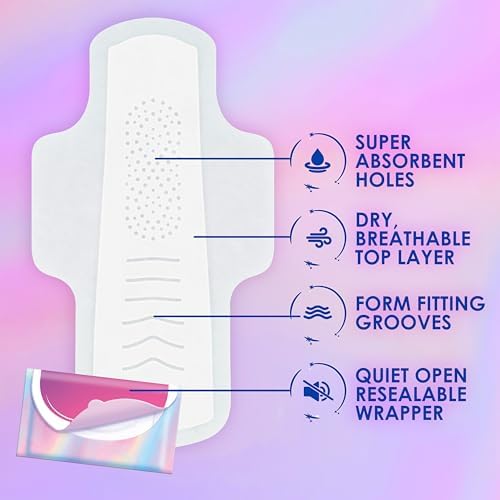 Always Pocket Feminine Pads with FlexFoam, Size 1, Regular, with Wings, Unscented, 66 Count (3 Packs of 22)