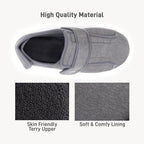 Women's 80-D Memory Foam Adjustable Wide Diabetic Slippers for Swollen Feet, Edema, Arthritis, Elderly Indoor/Outdoor