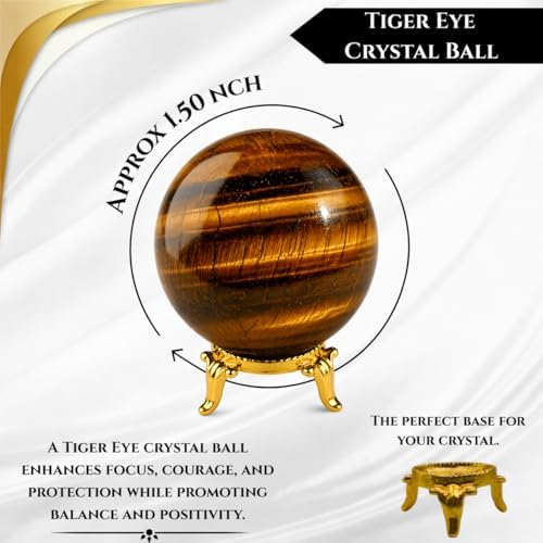 Wholesale Gem Shop Natural Quartz Tiger Eye Crystal 40-45 mm Ball Sphere Gemstone A+ Hand Carved Altar Healing Devotional Focus Spiritual Chakra Cleansing Metaphysical Gift Men Women