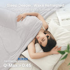 King/Cali King Cooling Comforter, Blanket for Hot Sleepers, All Season Bedding to Keep Cool for Night Sweats, Breathable Lightweight Upgraded Cold Blanket, 106x90 Inches, Grey