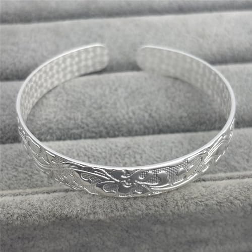 925 Sterling Silver Cuff Bangle Bracelets Adjustable Jewelry Fashion Simple Open Bangles Cuff Jewelry for Women Mom Wife Mothers Day Valentine Gift