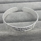 925 Sterling Silver Cuff Bangle Bracelets Adjustable Jewelry Fashion Simple Open Bangles Cuff Jewelry for Women Mom Wife Mothers Day Valentine Gift