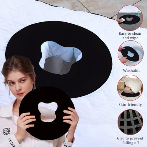 OULIGET Silicone Face Massage Pillow,SPA Beauty Face Relax Headrest,Salon Skin Care Soft Overlay Travel Head Support,Black