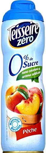 Teisseire Sugar Free French Syrup for Drinks, Pancakes or Waffles Tin 600ml 20.3 fl.oz Peach
