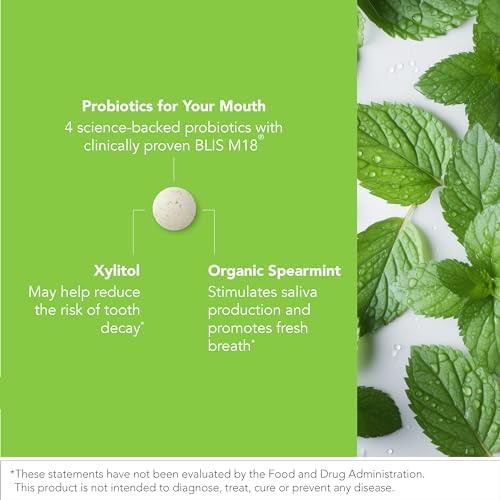 Biocidin Dentalflora Oral Probiotic - Supports Oral Microbiome & Teeth Care - Helps Reduce Formation of Dental Plaque - Breath Freshener Tablets (30 Mint Fresh Tablets)