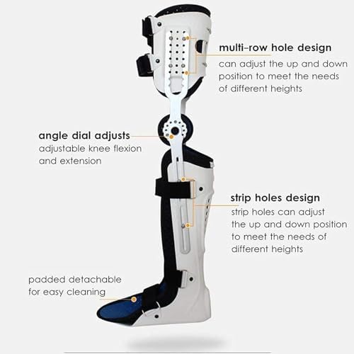 Adjustable Knee Ankle Foot Orthosis Brace, Hip Knee Ankle Foot Orthosis Braces Foot Brace Lower Limb Support, Knee Joint Pain Degeneration for Women and Men