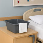 Vakly Wash Basins – Rectangular Plastic Hospital Bedside Soaking Tub - Small 7 Qt Graduated Bucket - Portable Washbasin for Washing, Cleaning, Foot Bath, Dishes, Face Cleansing Bowl (12)
