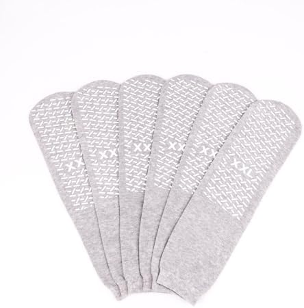 2XL Non Slip Sock, Extra Wide Slipper Socks, Gripper Socks, Non-Skid, Single Tread (Pack of 3)