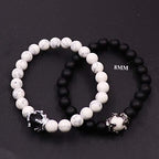 King&Queen Crown Distance Couple Bracelets His and Her Friendship 8mm Beads Bracelet