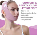 Graphene V-Line Mask Chin Up Mask V Shaped Face Mask Chin strap for sleeping,Jawline Shaper,Lilac,Medium