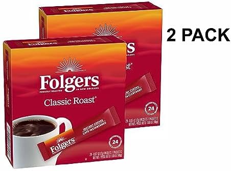 Folgers Classic Roast Instant Coffee Single Serve - 24 Packets (2 Count)