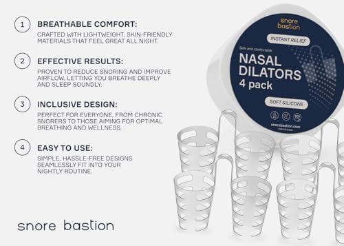 Nasal Dilators for Sleeping Extra-Small (XS) - Nostril Opener - Anti Snoring Nose Vents - Medical Grade Silicone Snore Stopper - Snoring Solution to Stop Snoring