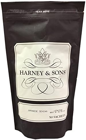 Harney & Sons Japanese Sencha Caffeinated Green Tea Bag of 50 Tea Sachets