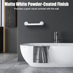 ROTHLEY 12 Inch Grab Bar for Bathtubs and Showers: Stainless Steel Shower Grab Bar Wall Mounted Shower Handle with Concealed Screws for Handicapped Elderly and Seniors (Matte White)