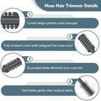 5PCS 2-in-1 Nasal Hair Cutter, Double-Sided Nose Hair Trimmer Upgrade, Manual Nose Trimmer Portable with Soft Cleaning Brush for Women and Men (Gray)
