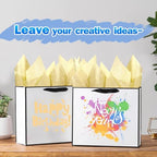 SHIPKEY 12 Pack Extra Large Gift Bags with Tissue Paper, 16x6x12 Inches White Paper Bags with Ribbon Handles, X-Large Gift Bags for Wedding, Christmas and Holidays