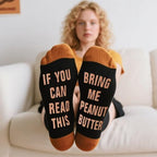 GOLIN If You Can Read This Funny Saying Non-Slip Socks, Novelty Gifts for Men Women Teens Food Lover