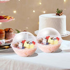 Cabilock Clear Plastic Fillable Ornaments 350ml Cupcake Box 10pcs Mousse Cake Muffin Carrier Acrylic DIY Mother's Day Party Christmas Tree Decorations Dessert Packaging Holder Bakery Food Container