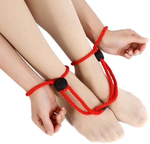 Adjustable Rope Bracelets Anklets for Men and Women Handmade Body Chain Jewelry Braided Rope Ankles Bracelet Couple Handcuffs Bracelets for Rave Body Accessories Jewelry