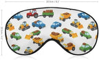 Boys Sleeping Mask Color Trucks Sleep Eye Mask Blindfold with Adjustable Strap Cartoon Car Soft Eye Cover for Blocking Out Lights