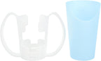 Choking-proof Elderly Water Cup with Blue Base, Unbreakable Liquid Feeding Cup for Disabled Patients and Bedridden Care, Spill-resistant Drinking Aid for Seniors and Maternity Use