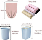 4 Gallon Bathroom Trash Bags,6 Rolls Small Trash Garbage Bags, Disposable Trash Bags for Office, Bathroom Wastebasket Waste Bin (120 Count, 4Gallon Multicolor)