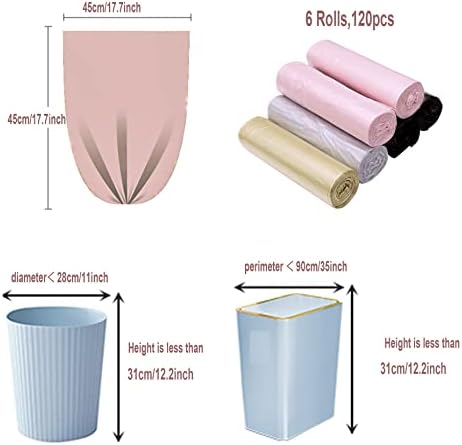 4 Gallon Bathroom Trash Bags,6 Rolls Small Trash Garbage Bags, Disposable Trash Bags for Office, Bathroom Wastebasket Waste Bin (120 Count, 4Gallon Multicolor)