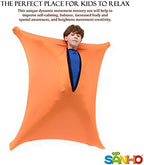 SANHO Dynamic Movement Sensory Sock Body Sock,Small,3-5 Years, 40" H x 27" W,Good for Height:30"-41",for Sensory Processing Disorders,Updated Version,Orange