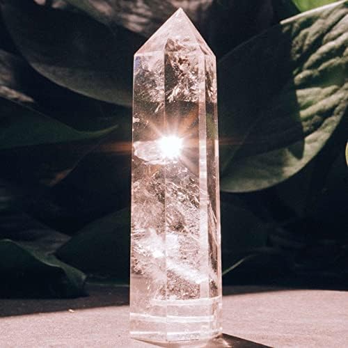 LAIDANLA Clear Quartz Healing Crystals Wands 3.5-4" Polishing Natural Reiki Energy Wand Stone Hexagonal Point Large Crystal Gemstones for Meditation Therapy Crystal Grid Decoration 1Pcs