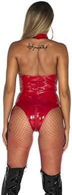FEOYA Womens Catsuit Patent Leather Bodysuit Zipper Crotch Shinny Teddy One Piece Metallic Unitard Leotard XS-3XL