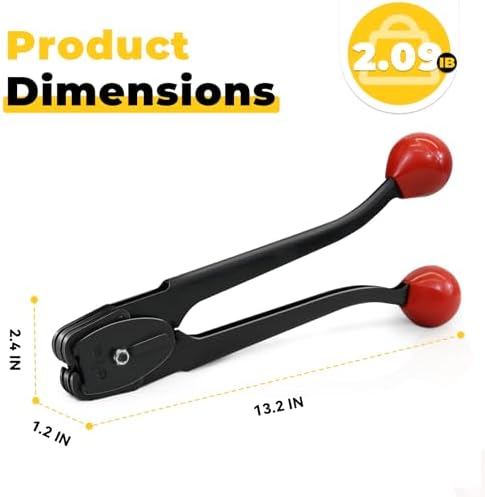 Strapping Sealer/Crimper for 1/2" Steel Strapping Band Manual Banding Tool with 13" Extended Handle