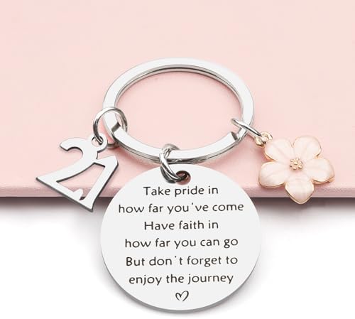 Birthday Gifts for Girls, Happy Birthday Keychain for 15 16 17 18 19 20 21 Year Old Girls Sister Daughter