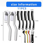 11 Pack Cleaning Brush Set for Kitchen and Bathroom Gap Crevice Stove Sink Window Track Household Cleaning Tools