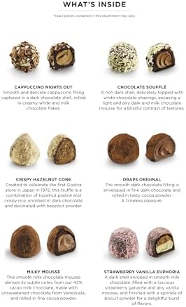 Godiva Signature Truffle Gift Box, Belgian Dark and Milk Chocolates with Ganache Center, Gourmet Gift for Birthdays, Holidays, Kosher, 15 Pc