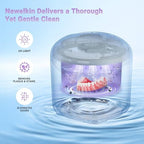 Ultrasonic Retainer Cleaner 25W Portable Ultrasonic Denture Cleaner Multi-Mode 45KHz with Drying and Removable Inner for Dental Trays, Braces, Jewelry, Toothbrushes, Mouth Guards, Aligners,Ring Black