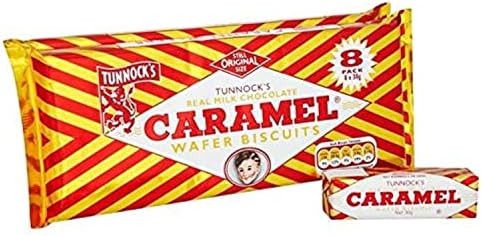 Tunnock's Milk Chocolate Caramel Wafers 8 x 30g (Pack of 2)