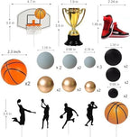 Basketball Cake Toppers, Qoadwem 29pcs Basketball Hoop Cake Decorations Sport Cake Party Decorations Sports Party Supplies With Cake Balls