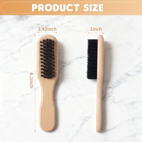 1pc Unisex Bamboo-Handled Brushes, Beard Brush for Men Hair Styling, Anti Breakage Detangling Brush, Smoothing Tool for All Hair Types