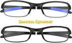 Success Eyewear Reading Glasses 2 Pair Fashion Folding Readers with Cases Unisex Glasses for Reading for Men and Women