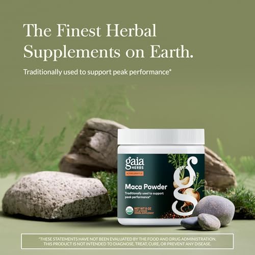 Gaia Herbs Maca Powder - Energy Supplement - Traditionally Used to Support Healthy Energy & Stamina* - Made with USDA Certified Organic Maca Root (Lepidium meyenii) - 8 Oz (69 Servings)
