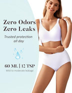 AIRCUTE Washable Urinary Incontinence Protective Underwear for Women Leak Proof Absorbent Reusable Panties 60ML 1 Pack (White, 2X-Large)