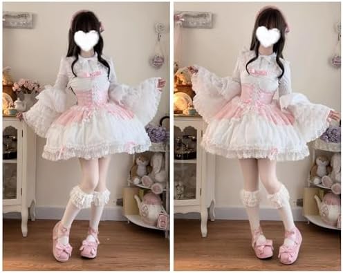 Lolita Sleeveless Short Dress Teens Cute Lace Decor Graduation Cocktail Princess Halloween Party Juniors Dresses
