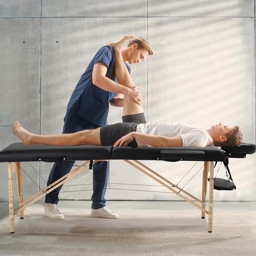PayLessHere Massage Bed Portable Massage Table 24 inch Wide Lash Bed 2 Folding Height Adjustable Spa Table with Non-Woven Bag for Spa Footmassage Facial CareSpa Tattoo