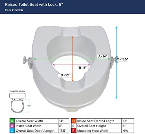 Drive Medical 12066 Premium Raised Toilet Seat, Standard Seat, White