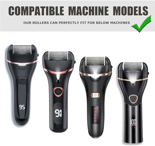 12 Pack Different Coarse Replacement Roller Heads for Electric Callus Remover for Feet Pedicure Tools Foot File Pedicure Kit Refill Rollers for Cracked Heels and Dead Skin