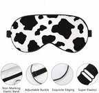Black White Cow Sleep Eye Mask Skin Fur Spotted Men Women Sleep Mask with Adjustable Strap Eye Cover Eye Shade for Travel, Nap,Meditation