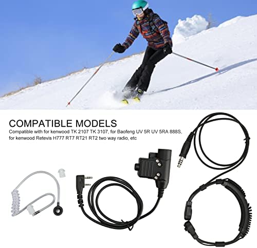 U94 PTT Adapter,U94 PTT Military Adapter Mobile 2 Pin 7.0mm Push to Talk for 5R BF 888S BF F8HP BF F9 UV 82 Push to Talk Button Walkie Talkie Headset Connector Cable
