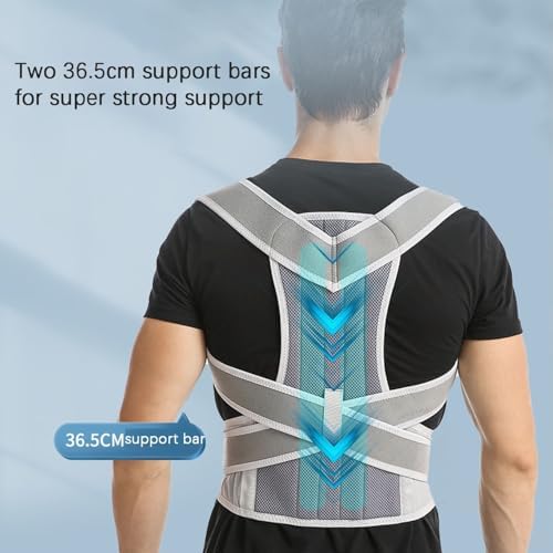 Full Back Support Belt Shoulder Spine Posture Corrector for Teenager Student Women Men Breathable Back Brace Lumbar Support Belt Scoliosis Hunchback Correction Pain Relief(Black,Small)